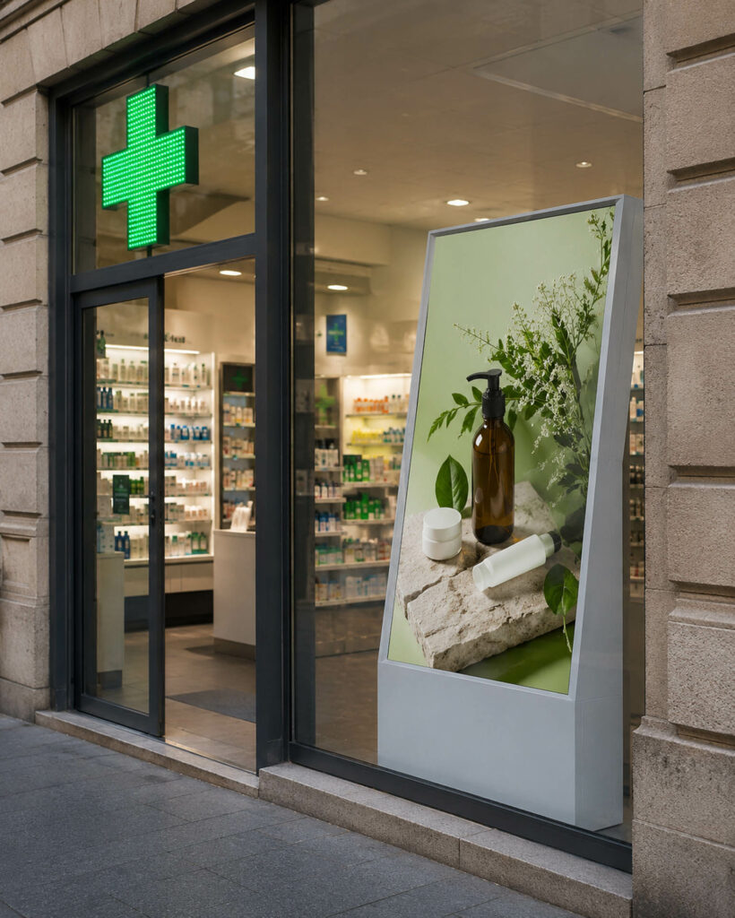 totem-affichage-dynamique-sur-mesure-pour-pharmacie